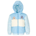 Bluey Girls' Hooded Zip-Up Puffer Jacket Bingo Ice Blue