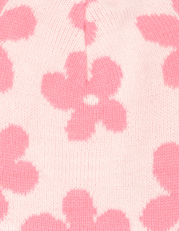 John Deere Toddler Girls' Logo Beanie Hat Pig Pink Floral