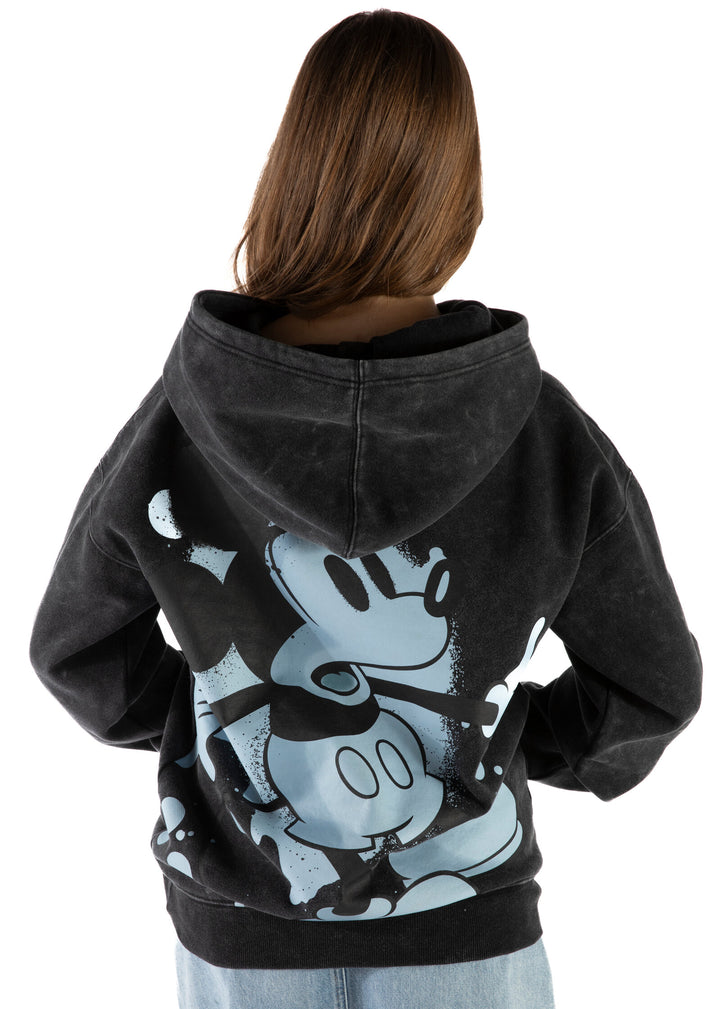 Disney Mickey Mouse Men's Fleece Pullover Hoodie Black Blue