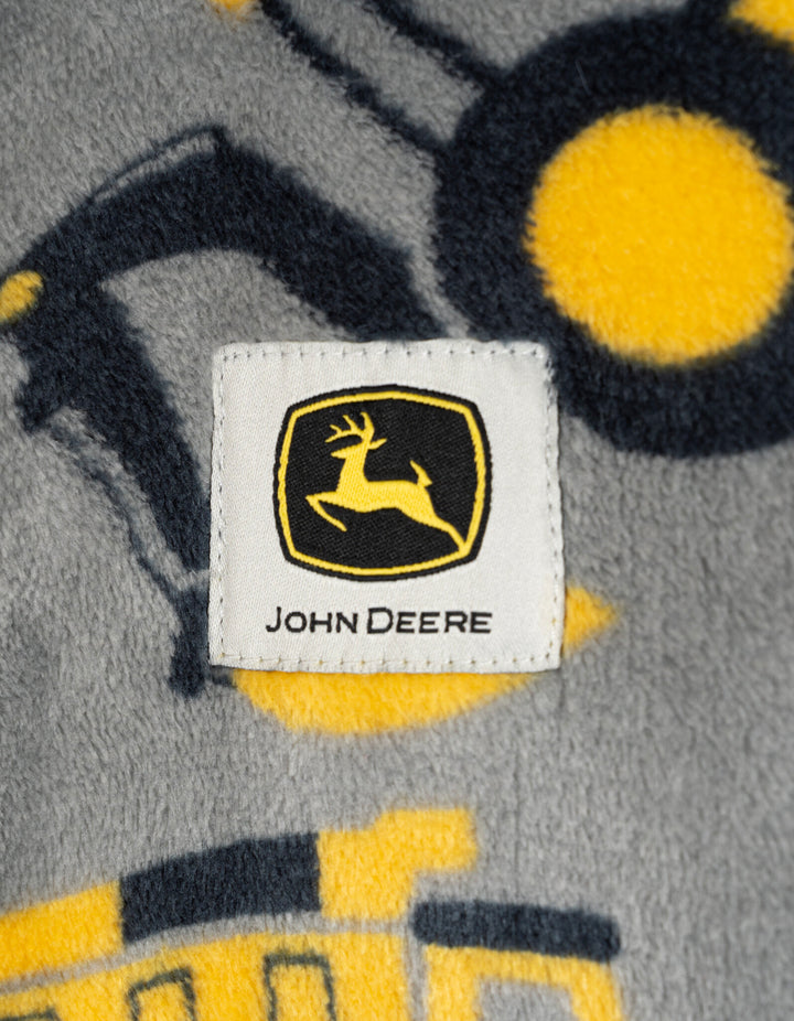 John Deere Boys' Fleece Quarter-Zip Sweatshirt Cool Gray Yellow