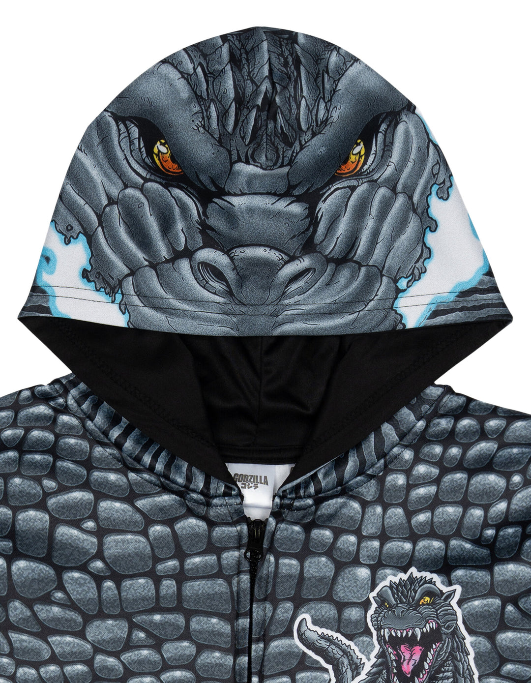 Godzilla Boys' Cosplay Fleece Zip-Up Hoodie Charcoal