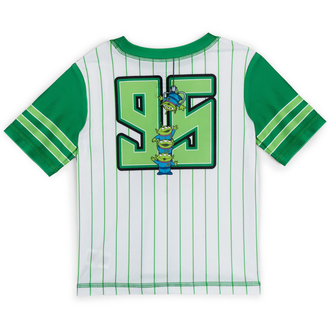 Disney Toy Story Boys' Short Sleeve Rash Guard and Swim Trunks Set Green