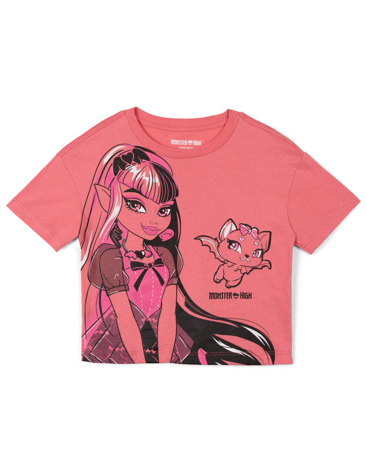Monster High Draculaura Girls' Short Sleeve T-Shirt Pink