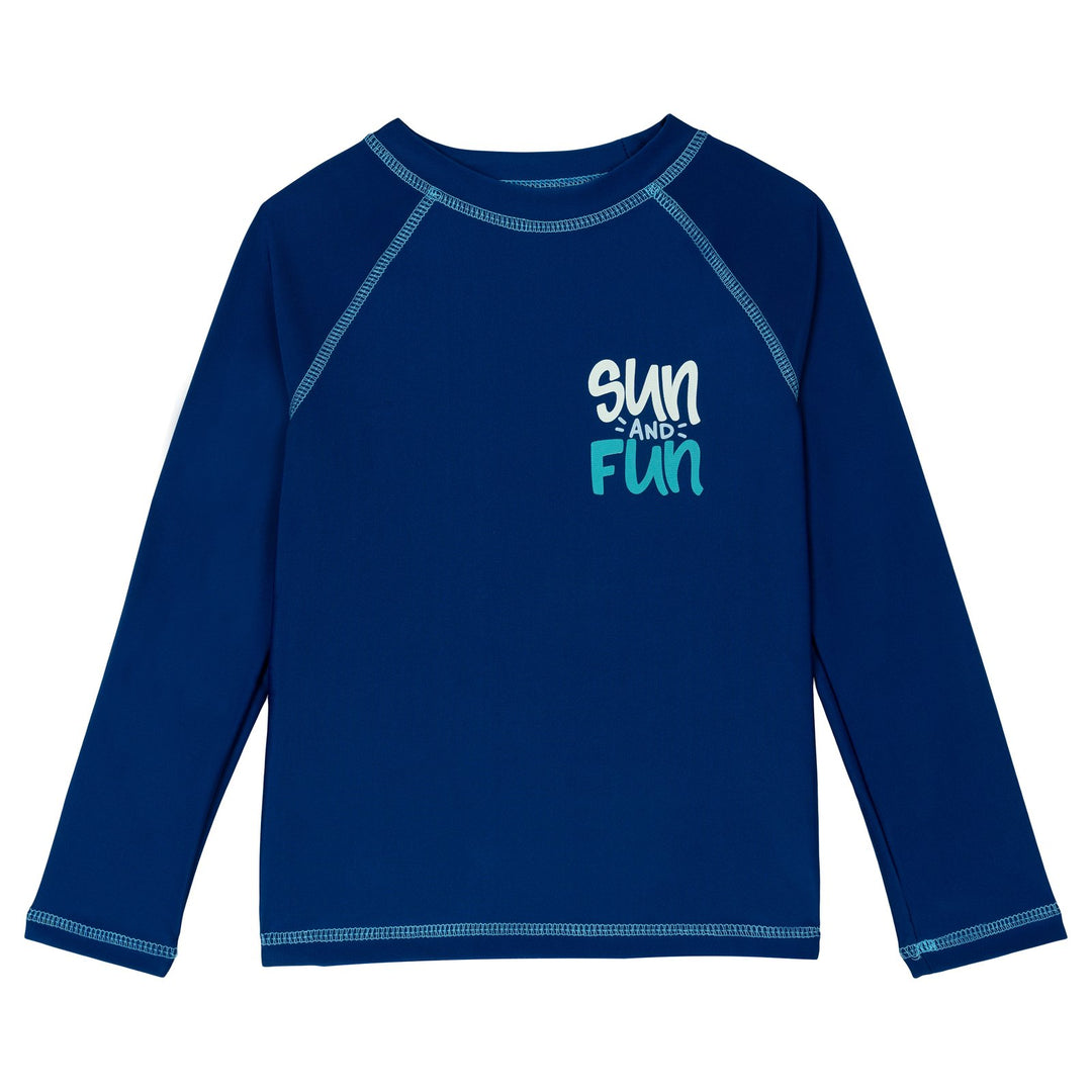 Dreamwave Boys' 2-Piece Swimwear Rash Guard and Swim Trunks Set Navy Teal Mint