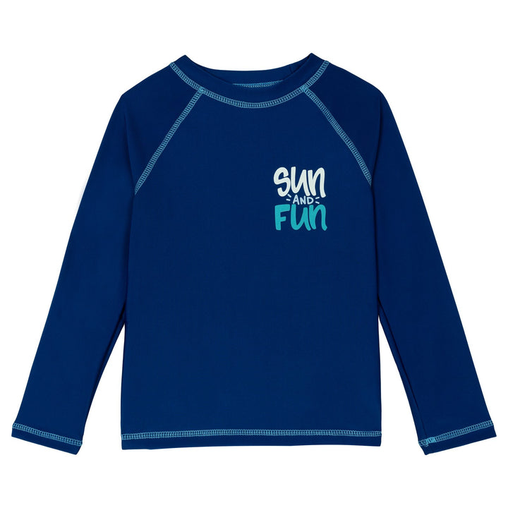 Dreamwave Boys' 2-Piece Swimwear Rash Guard and Swim Trunks Set Navy Teal Mint