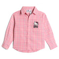 Hello Kitty Girls' Long-Sleeve Flannel Button-Down Shirt Pink
