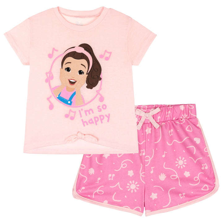 Ms. Rachel Toddler Girls' 2-Piece T-Shirt and Shorts Set Double Pink Ms