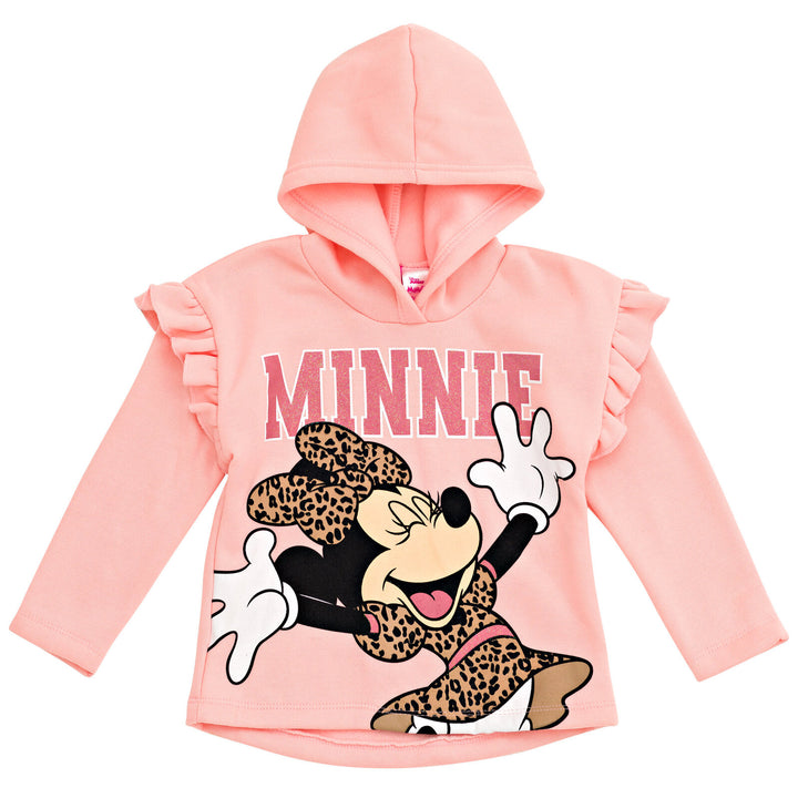 Minnie Mouse Girls' 2-Piece Fleece Hoodie and Leggings Set Pink Leopard