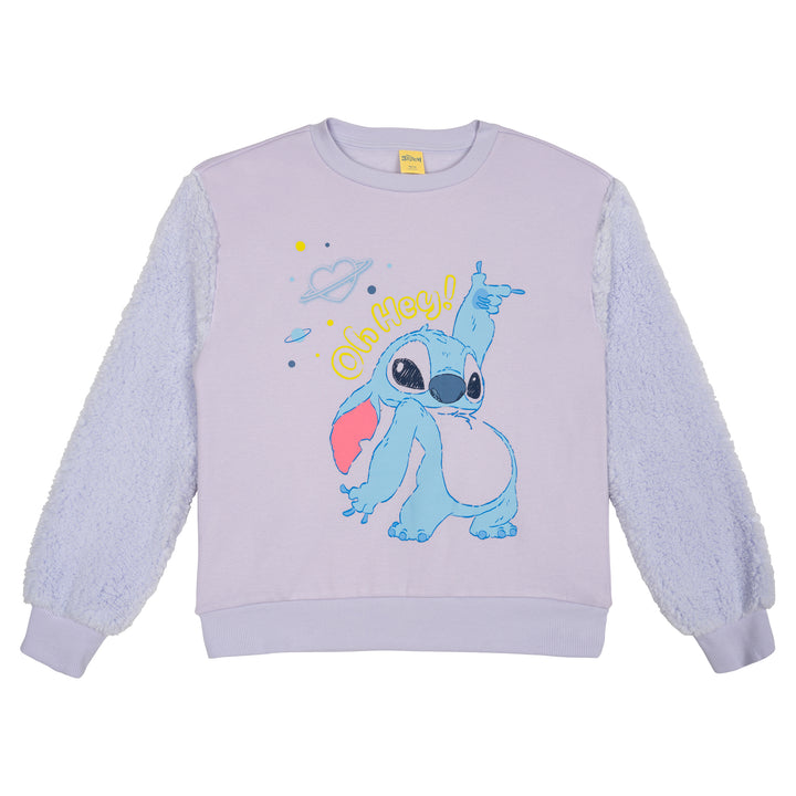 Lilo & Stitch Girls' 2-Piece Fleece Sweatshirt and Leggings Set Lilac Blue