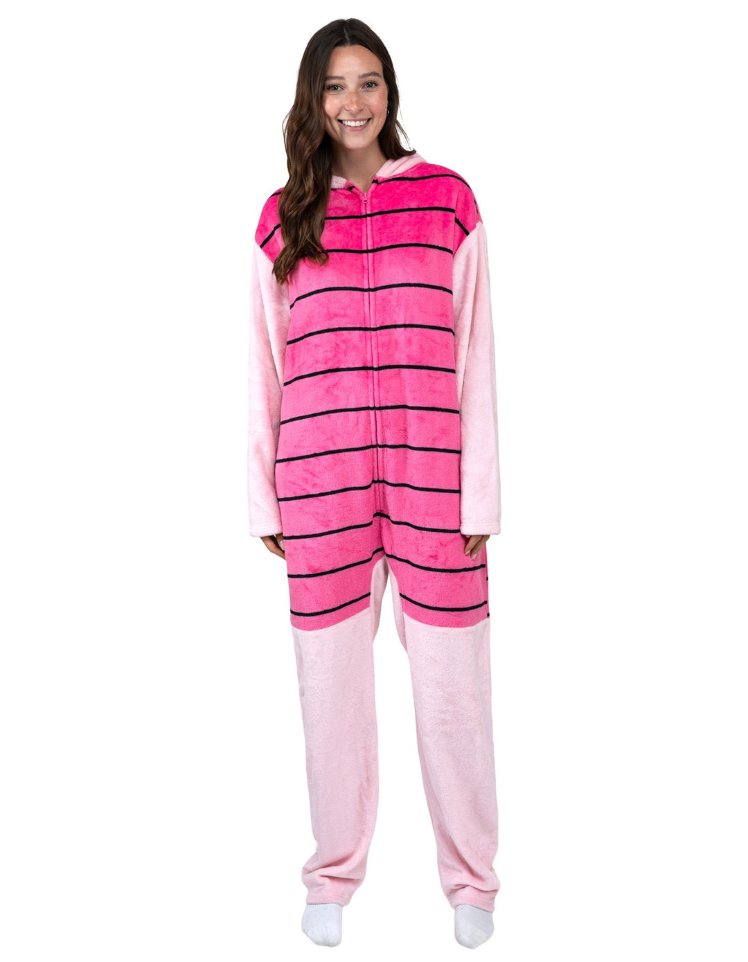 Disney Winnie the Pooh Piglet Adult Men or Women Coverall Stripe Pink