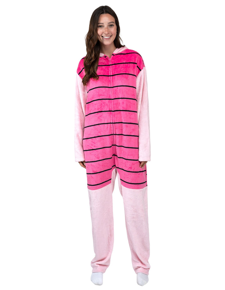 Disney Winnie the Pooh Piglet Adult Men or Women Coverall Stripe Pink