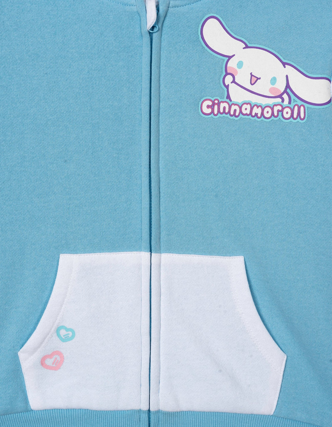 Hello Kitty Girls' Hooded Ears Fleece Zip-Up Hoodie Cinnamoroll Blue