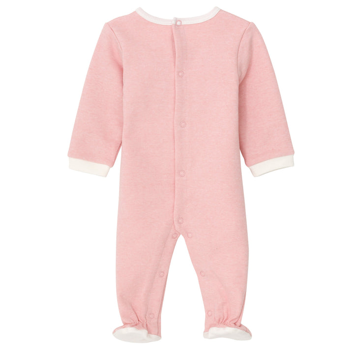 Cozeeme Baby Girls' Footed One Piece Sleep N' Play Pink White Hearts