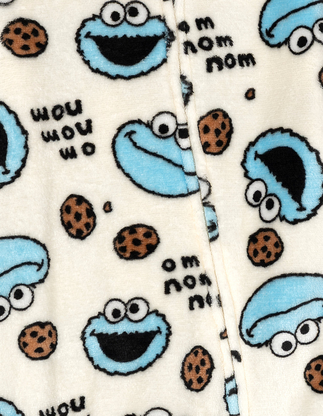 Sesame Street Baby Boys' Zip-Up Footed Sleep N' Play Ivory Cookie Monster