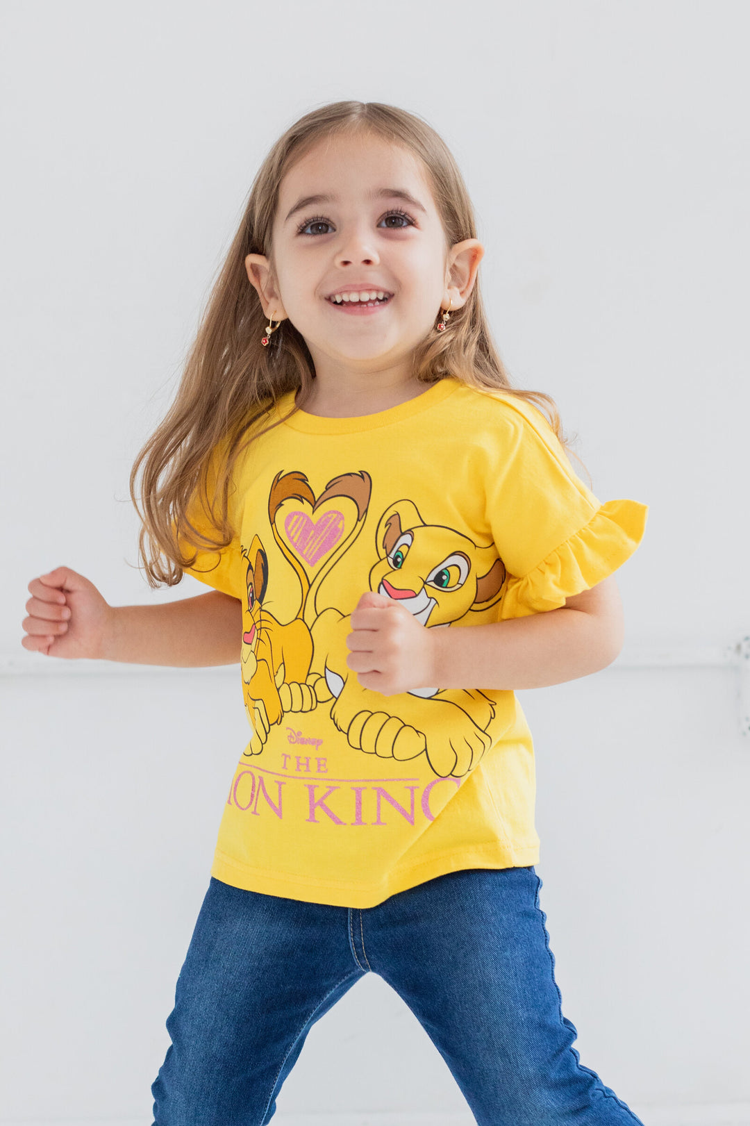 Disney Lion King Girls' 2-Pack Short Sleeve T-Shirts Simba Nala Yellow