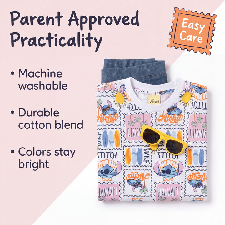 Lilo & Stitch Girls' T-Shirt and Jeggings Set Tusk Blue