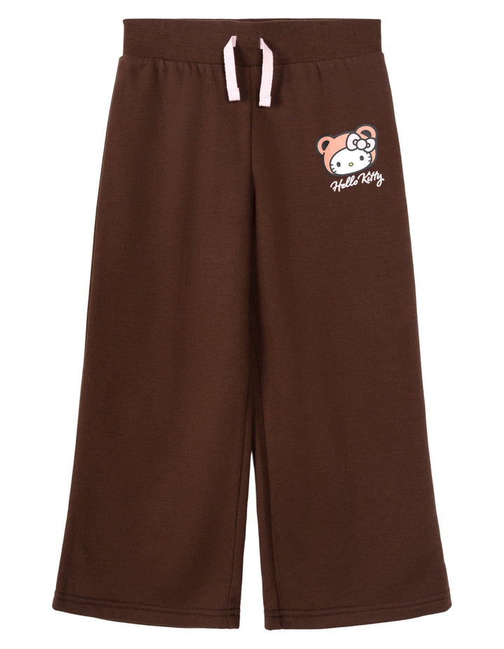 Hello Kitty Girls' Fleece 2-Piece Sweatshirt and Pants Set Cocoa