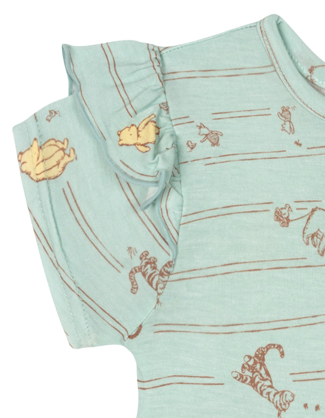 Disney Winnie the Pooh Baby Girls' Viscose Flutter Sleeve Bodysuit Dress Blue