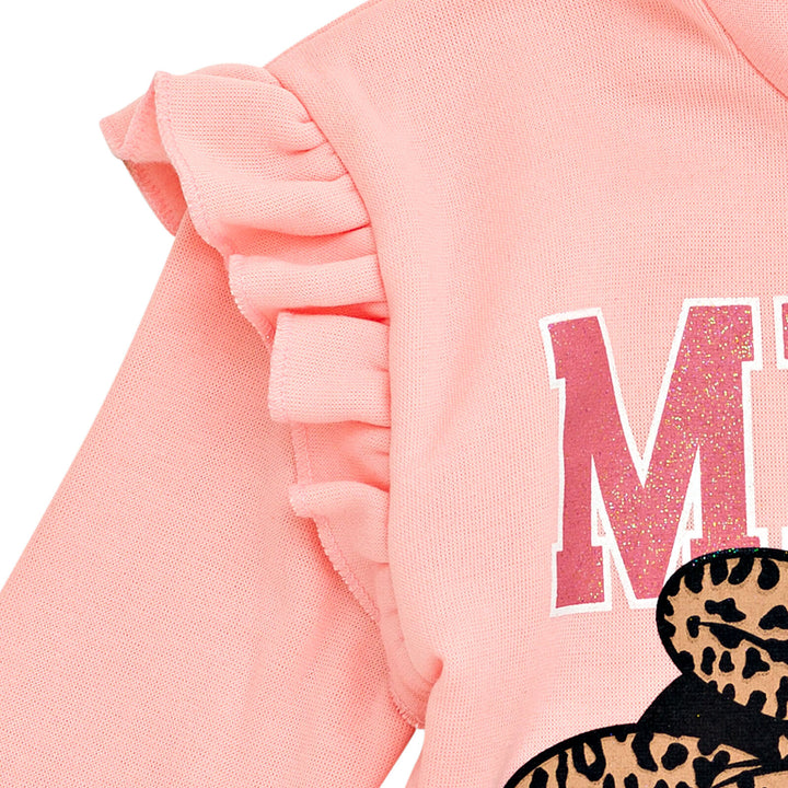 Minnie Mouse Girls' 2-Piece Fleece Hoodie and Leggings Set Pink Leopard