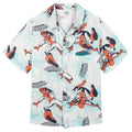 Marvel Spider-Man Men's Hawaiian Short Sleeve Button Down Shirt White