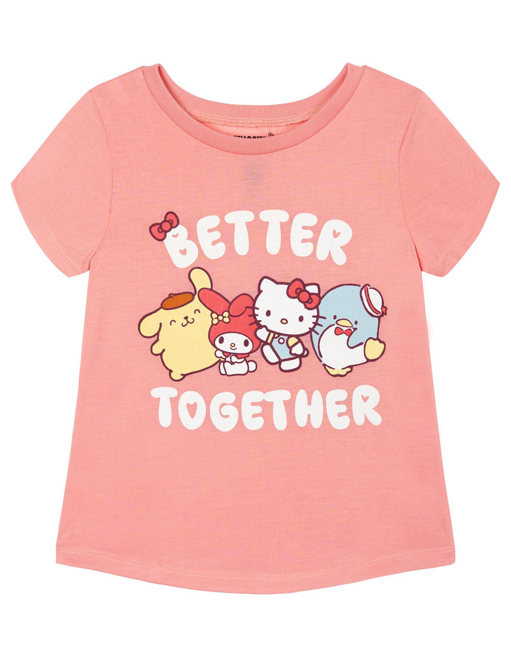 Hello Kitty Girls' 2-Piece T-Shirt and Bike Shorts Set Pink
