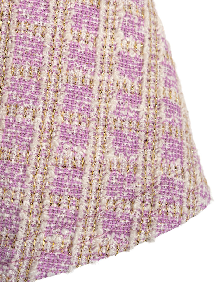 Disney Tangled Rapunzel Fleece Sweatshirt and Plaid Pleated Skirt Set Lilac