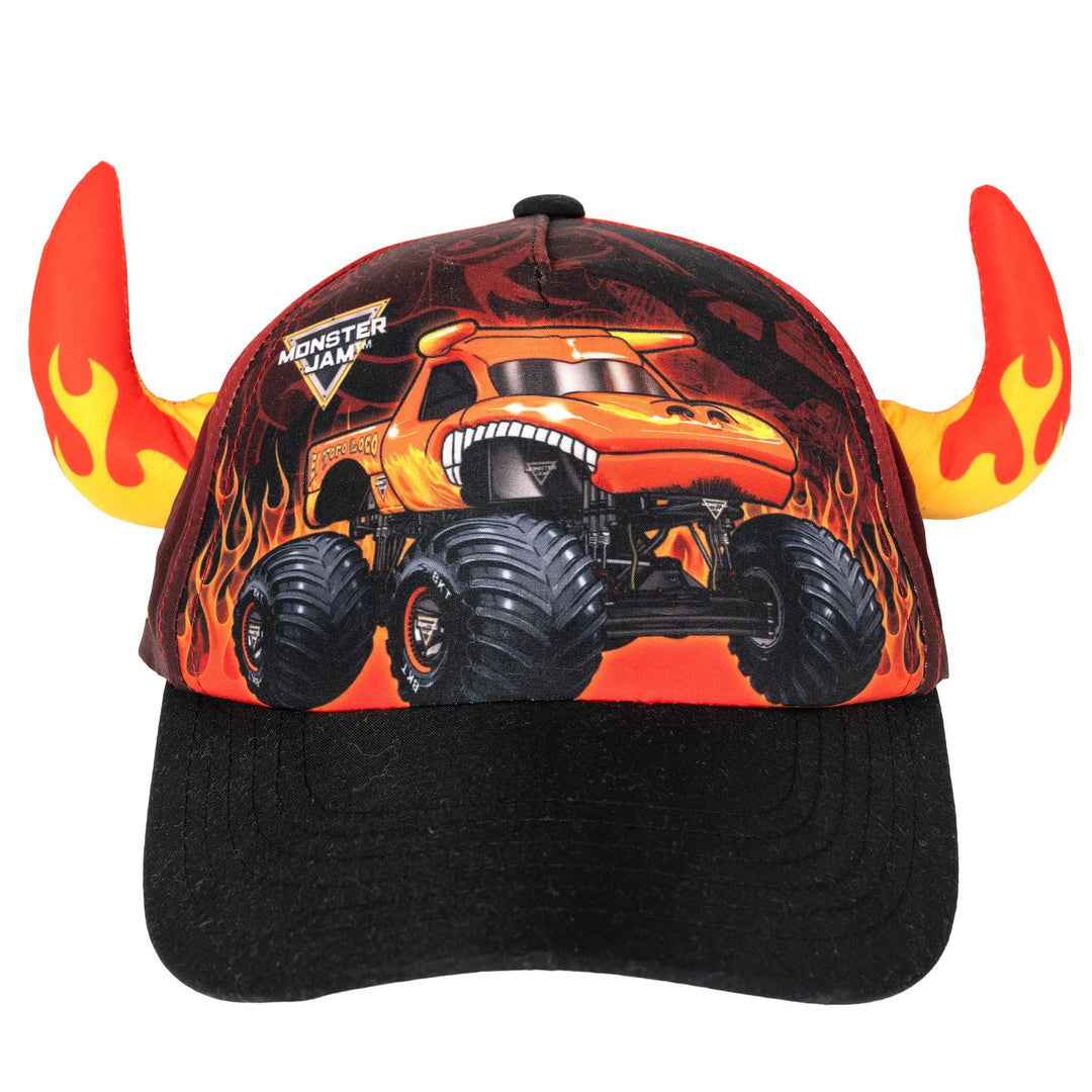 Monster Jam Boys' Cosplay Strapback Baseball Cap El Toro Loco Red