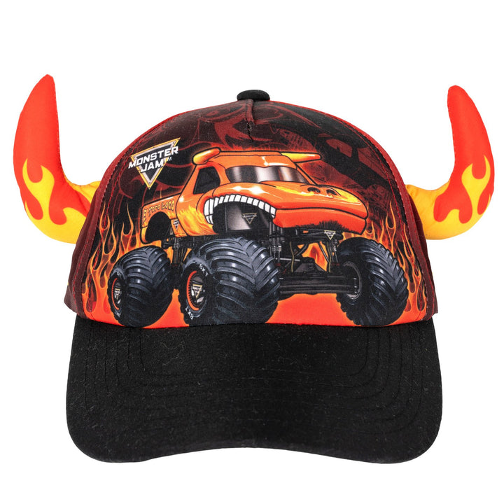 Monster Jam Boys' Cosplay Strapback Baseball Cap El Toro Loco Red