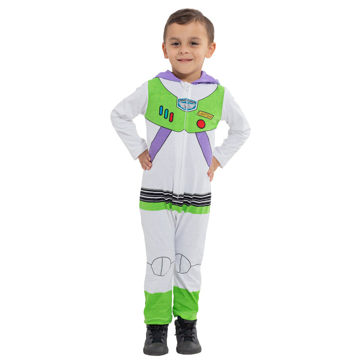 Disney Toy Story Buzz Lightyear Boys' Cosplay Hooded One Piece White