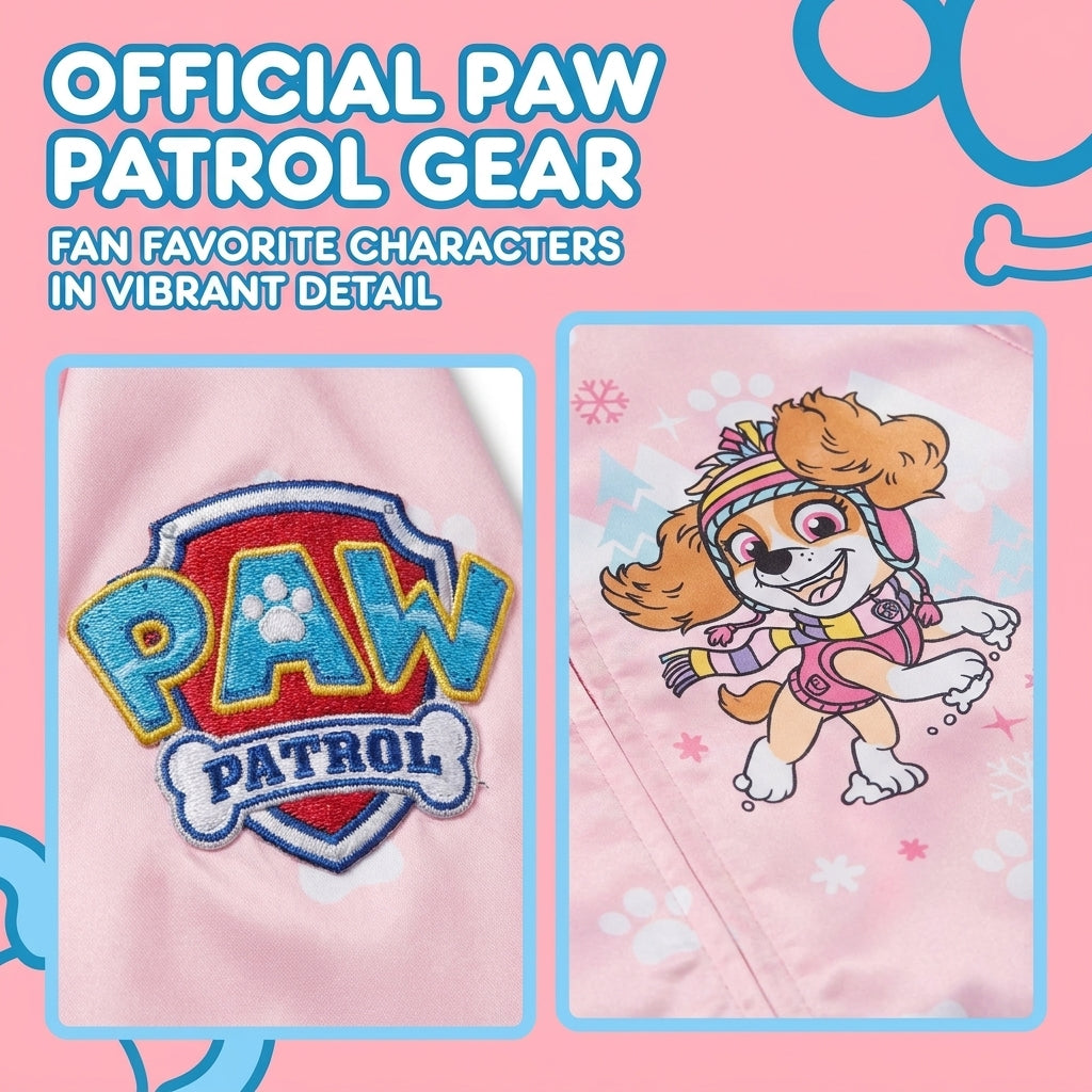 Paw Patrol Girls' Bomber Jacket Iridescent Pink Skye