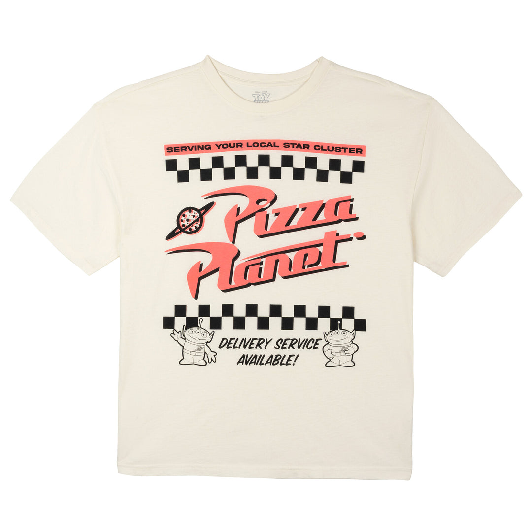 Disney Toy Story Alien (Toy Story) Men's Short Sleeve T-Shirt Pizza Planet Cream