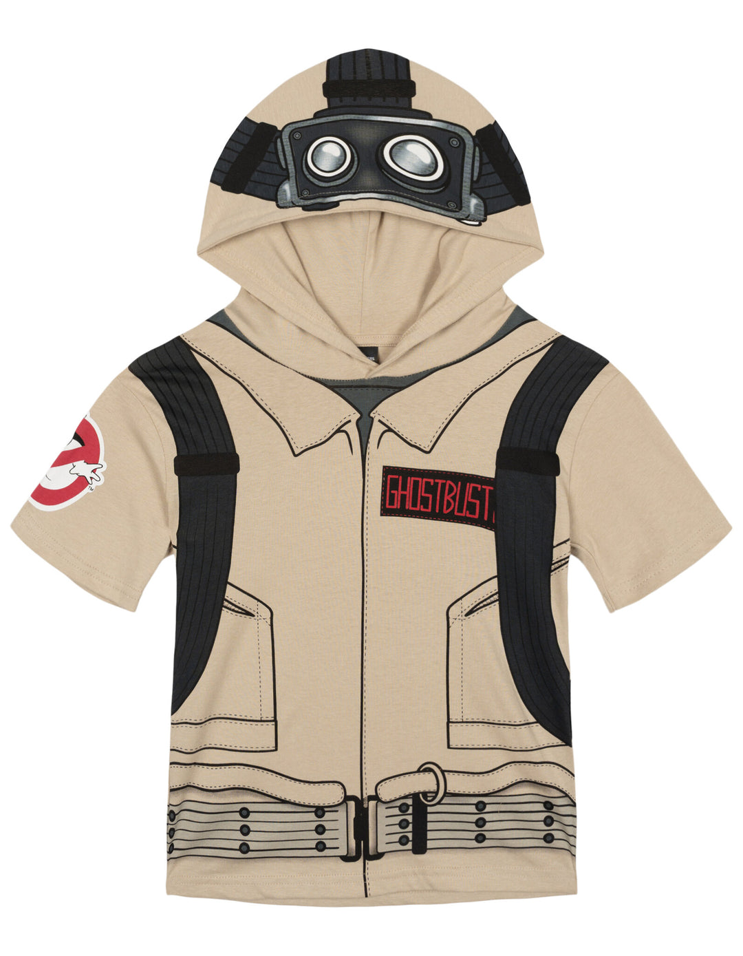 imagikids Ghostbusters Men's Cosplay Hooded T-Shirt Uniform Khaki