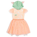Star Wars The Mandalorian Grogu Girls' Cosplay Hooded Tutu Dress Peach