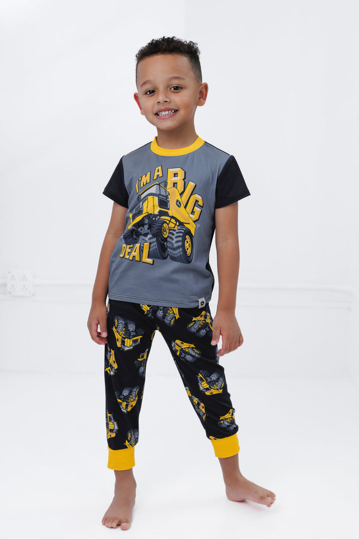 John Deere Boys' 2-Piece Pajama Set Black Dark Gray