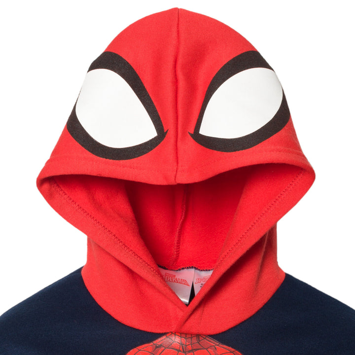 Marvel Spider-Man Boys' Cosplay Fleece Pullover Hoodie Navy Red