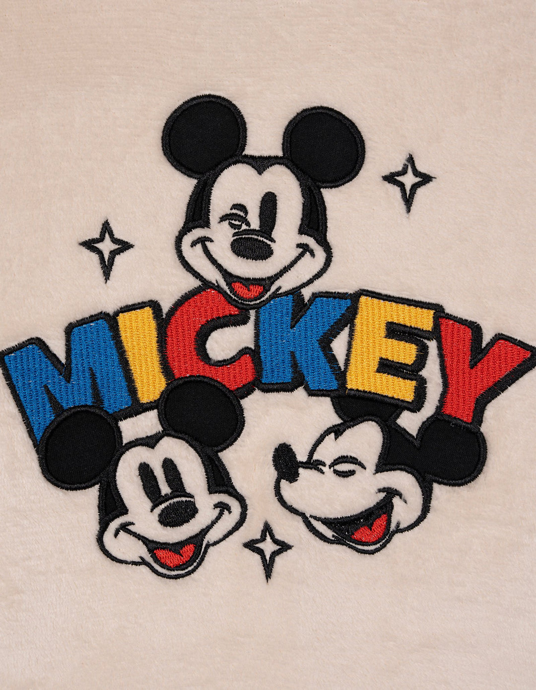 Disney Mickey Mouse Boys' 2-Piece Fleece Sweatshirt and Pants Set Cream Navy