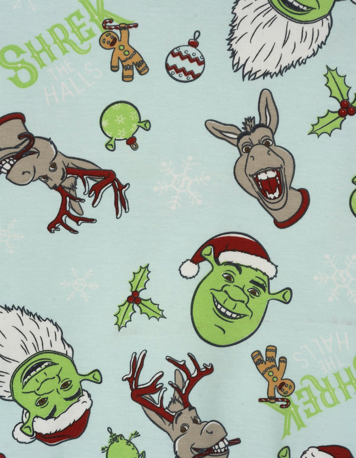 Shrek Boys' Holiday Fleece Pullover Sweatshirt Aqua Donkey