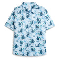 Godzilla Men's Hawaiian Button-Down Shirt Light Blue Floral