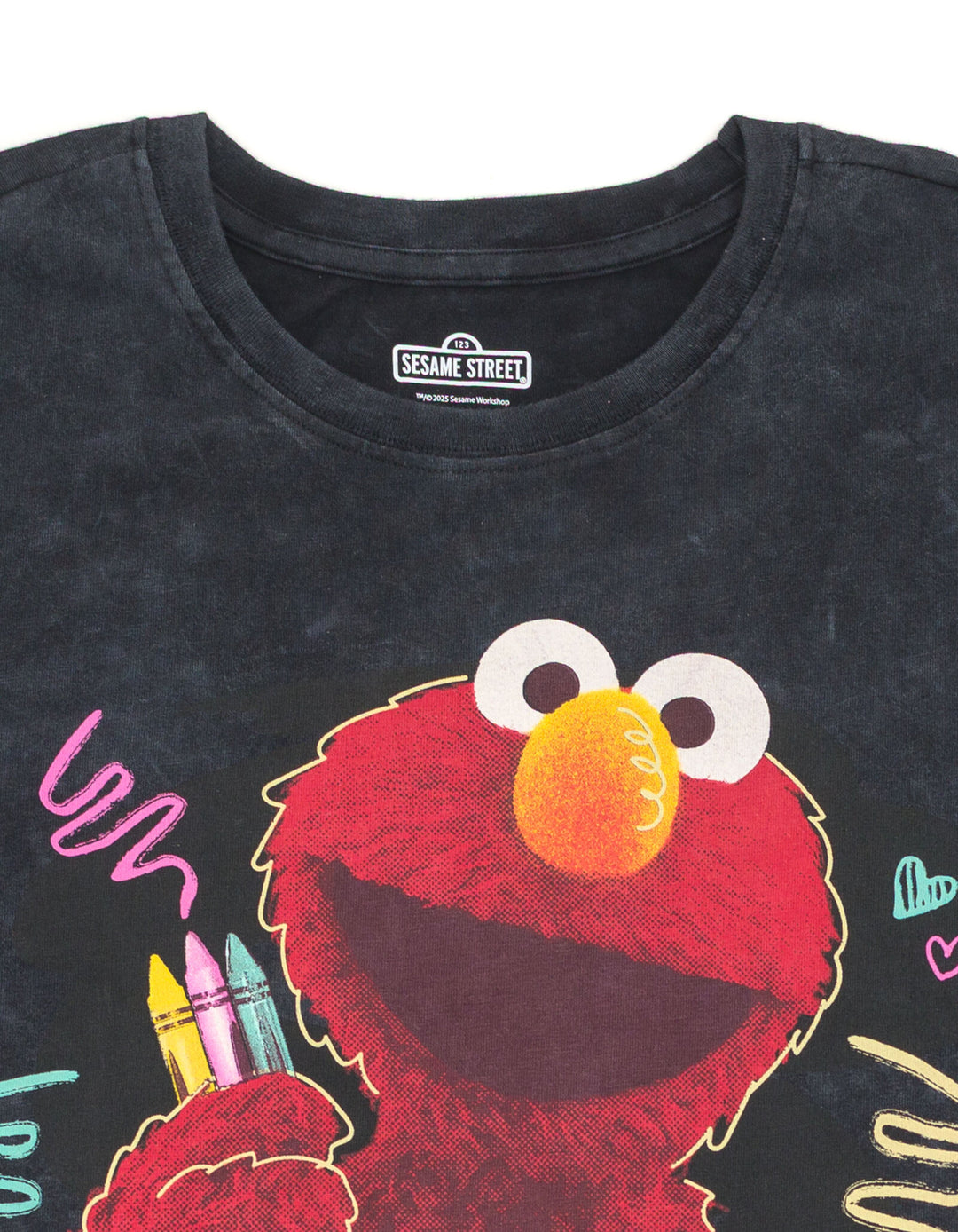 Sesame Street Elmo Men's Crewneck Short Sleeve T-Shirt Mineral Wash
