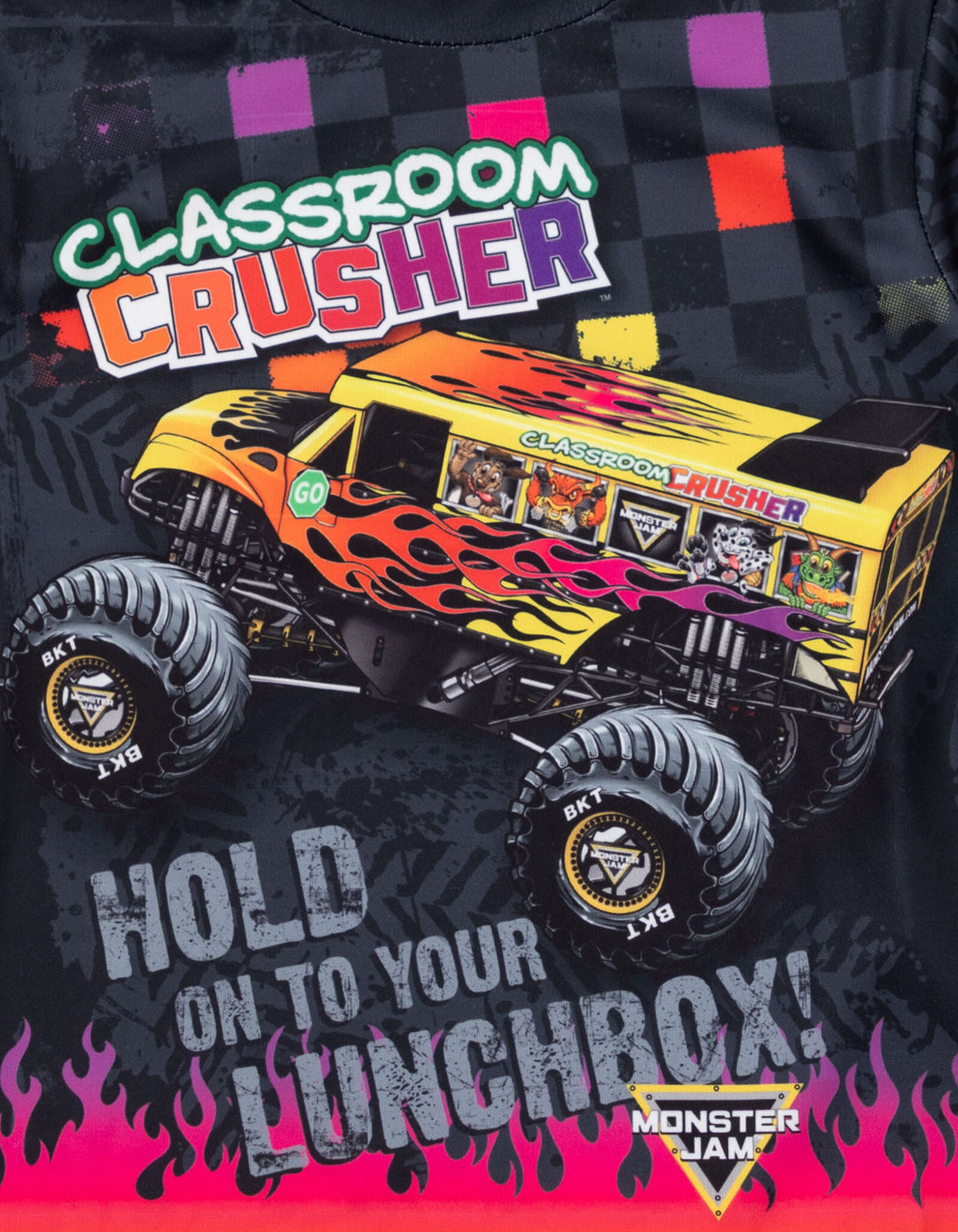 Monster Jam Classroom Crusher Boys' Athletic Short Sleeve T-Shirt Grey