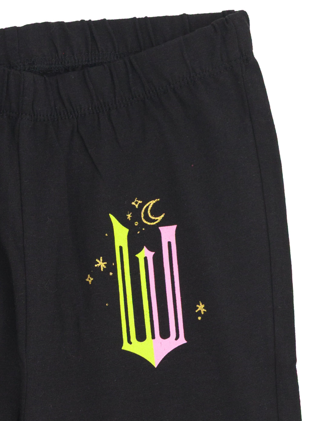 Wicked 2-Piece Fleece Sweatshirt and Flare Leggings Set Black Neon Sparkle