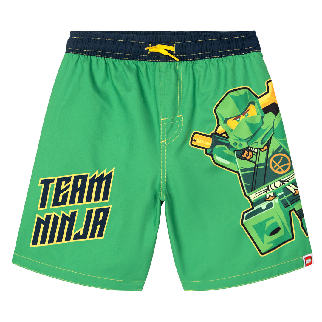 LEGO Boys' 2-Piece Swimwear Rash Guard and Swim Trunks Set Ninjago Navy Green
