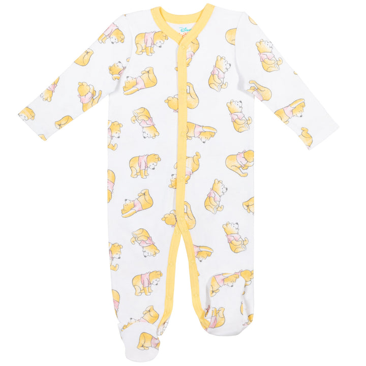 Disney Winnie the Pooh 2-Pack Footed One-Piece Sleep N' Play White Grey