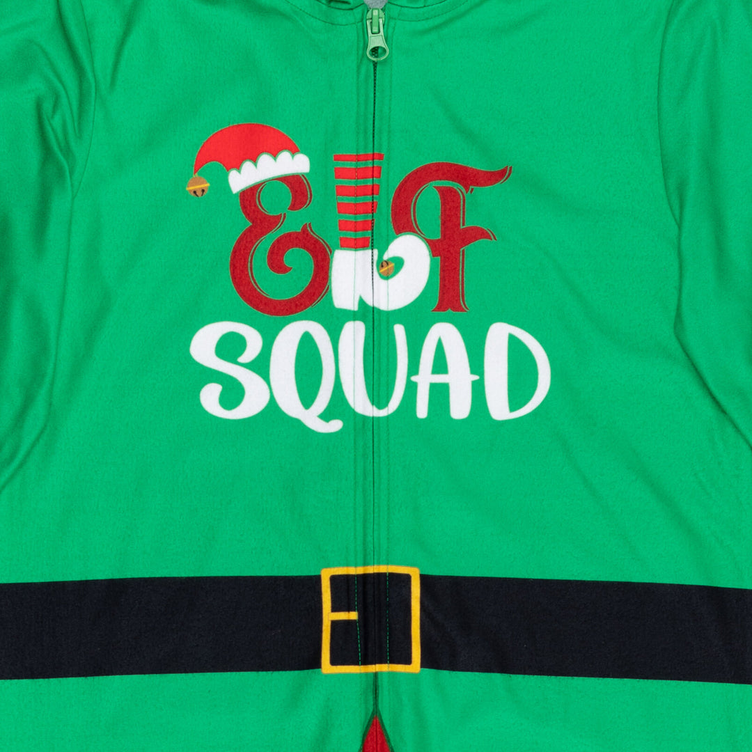 Dreamwave Elf Boys' Fleece Hooded One Piece Pajamas Green Red