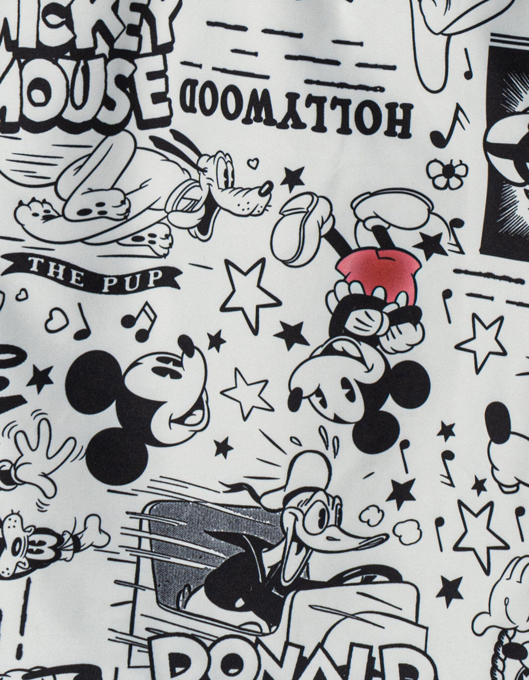 Disney Mickey Mouse & Friends Men's Swimwear Swim Trunks Light Grey Black Red