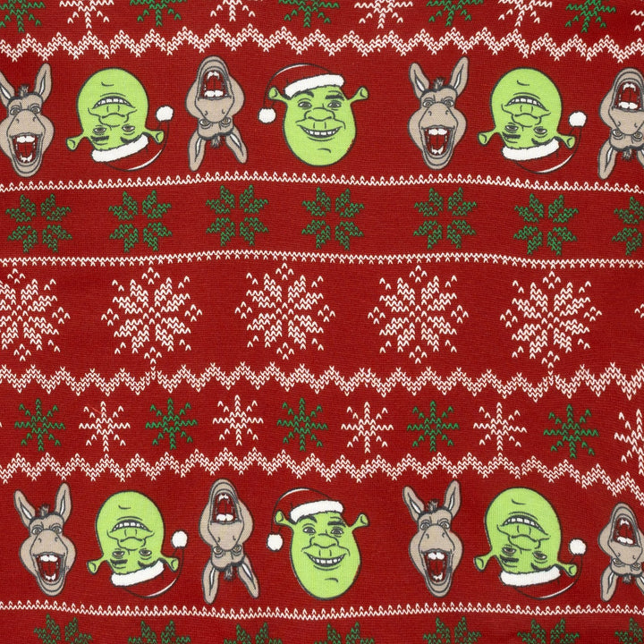 Shrek Adult Men or Women Holiday Fleece Pullover Sweatshirt Red Donkey