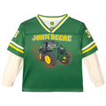 John Deere Boys' Athletic Football Long Sleeve T-Shirt Green and Off White