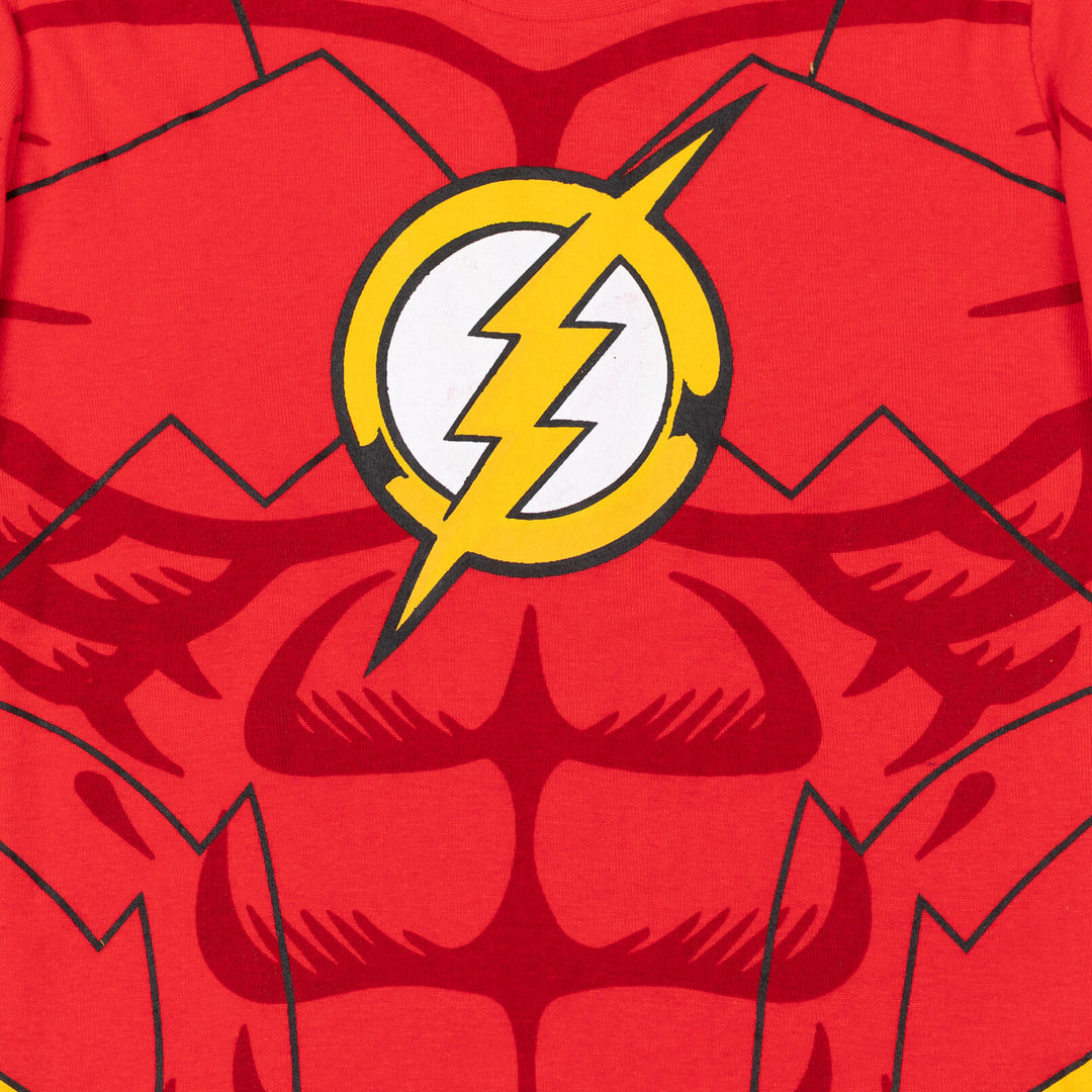 DC Comics Justice League Boys' 2-Piece Long Sleeve Pajama Set The Flash Red