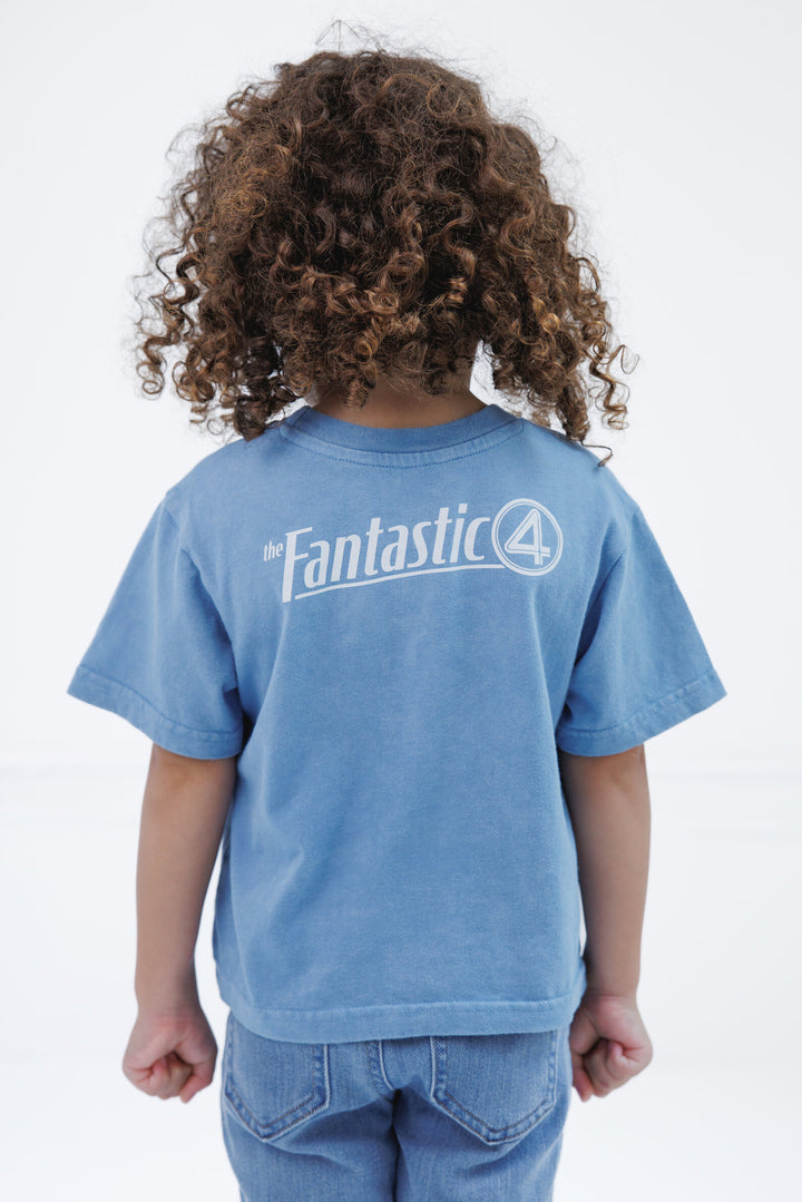 Marvel Fantastic Four Boys' Cosplay Short Sleeve T-Shirt Wash Blue 4