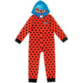 Miraculous Ladybug Girls' Cosplay Fleece One Piece Pajamas Red